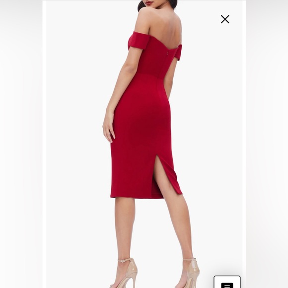 NWOT Dress The Population Bailey Off The Shoulder Body- Con Dress - Picture 2 of 5
